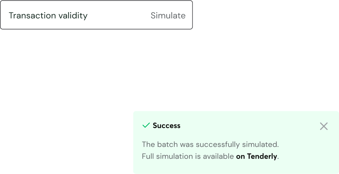 Transaction successfuly simulated on Tenderly