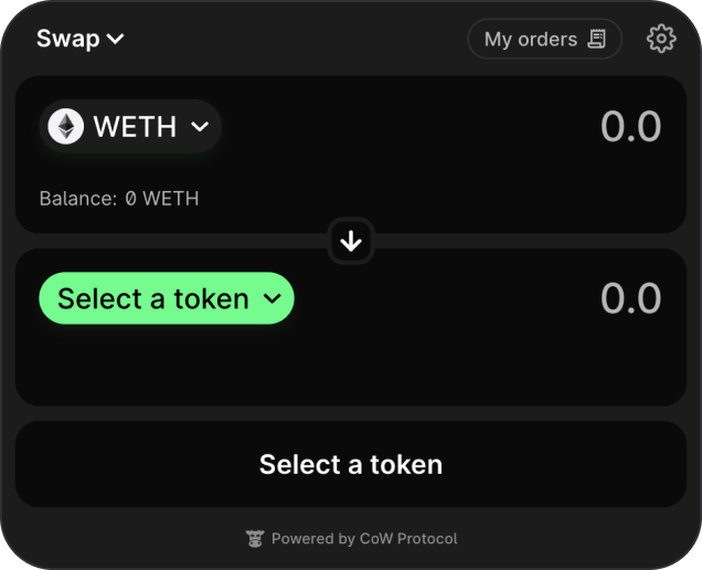 Token swap modal