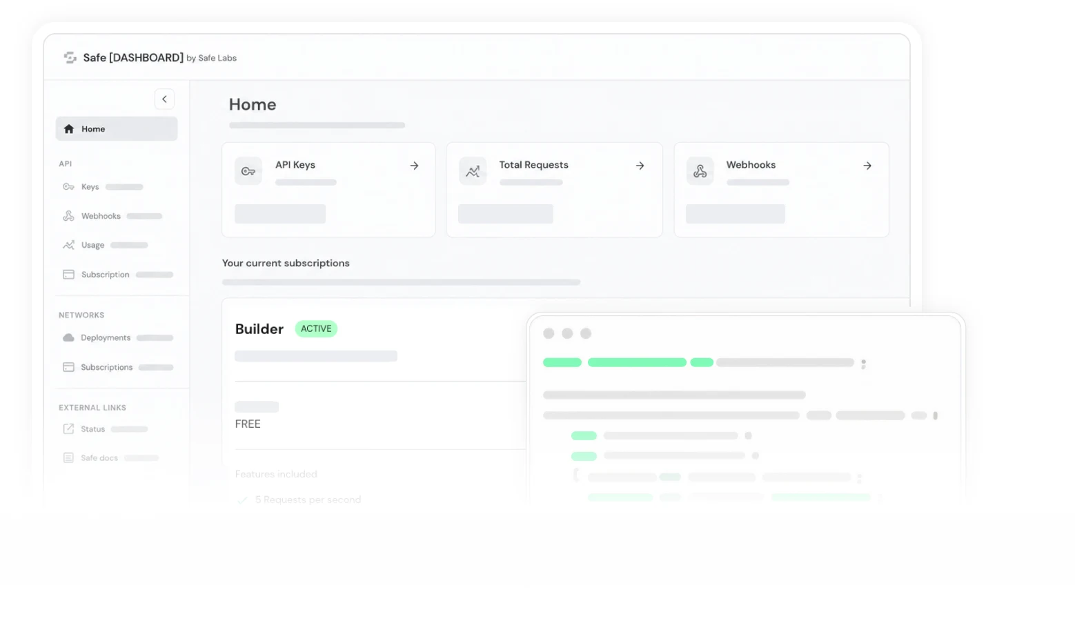 Safe developer dashboard